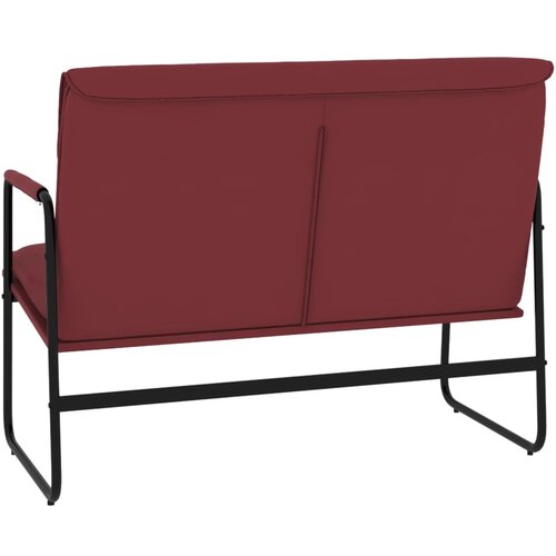  Klupa crvena boja vina 100x64x80 cm od umjetne kože Slike