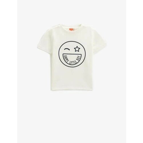 Koton Baby Boy Short Sleeve Crew Neck T-Shirt Printed Cene