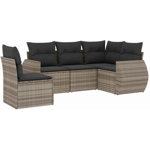 Maison Chic Seti vrtnega pohištva - Vrtna garnitura - Vrtni pohištvo set 5-delna z blazinami siv poli ratan, (21820047) Cene