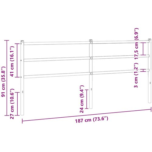 Metalno zamjensko uzglavlje bijelo 180 cm Slike