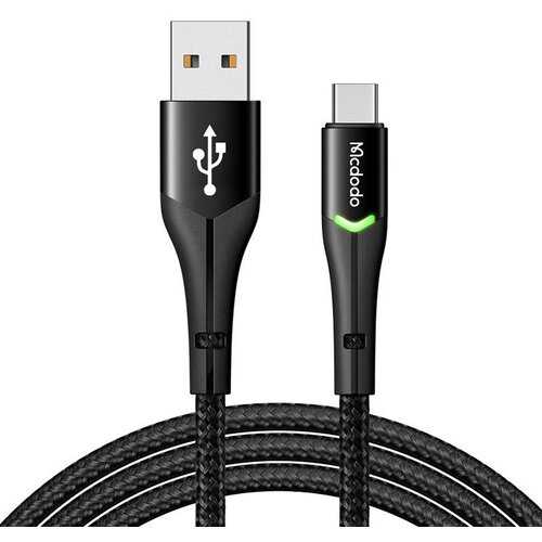 McDodo USB na USB-C Magnificence CA-7960 LED kabel, 1m (črn), (20627818) Cene