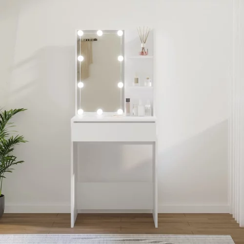  Toaletni stolić s LED svjetlima bijeli 60x40x140 cm