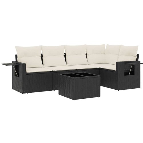  6-dijelni set vrtnih sofa s jastucima crni od poliratana Crna 85 x 62 x 69 cm Slike