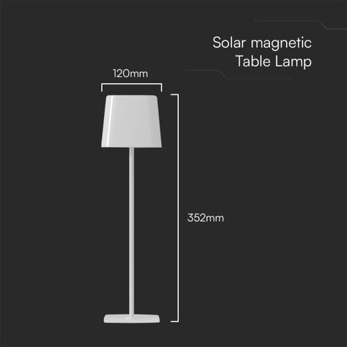  LED Solarna magnetna stona lampa LED/5W/5V 3000-6000K 3600 mAh IP65 bela Slike
