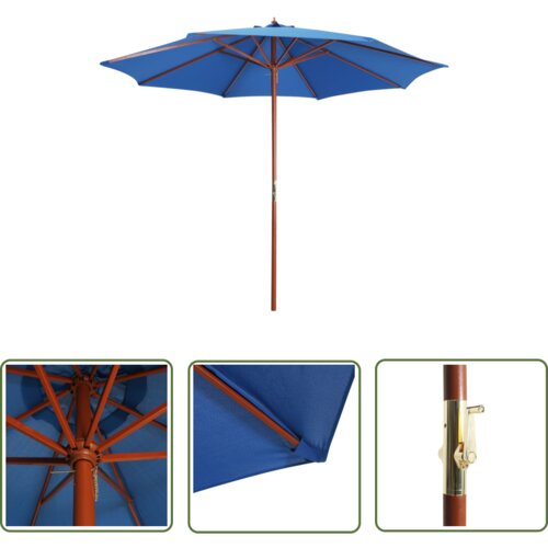  The Living Store Senčnik z lesenim drogom 300x258 cm moder - Senčnik, (21743152) Slike