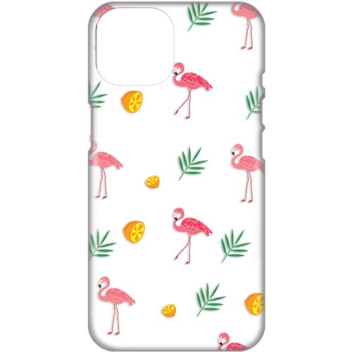 Silikonska maska za iPhone 14 Plus 6.7 Flamingos Print Skin bela Slike