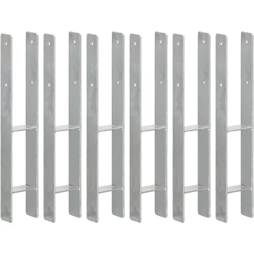 vidaXL Sidra za ogradu 6 kom srebrna 9 x 6 x 60 cm pocinčani čelik