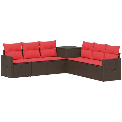  Set sofe 7 kom. Smeđa i crvena 234 x 234 x 85 cm Slike