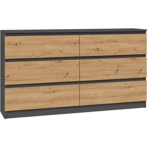 TOP E SHOP Malwa M6 Chest of Drawers in Anthracite and Artisan Oak - Modern Storage Solution, (21738633) Cene