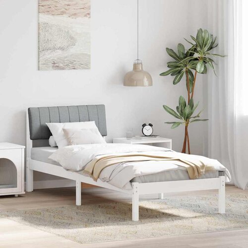  Okvir kreveta s uzglavljem Bijela i svijetlosiva 75 x 190 cm Cijene