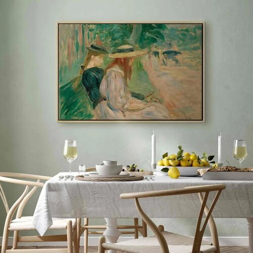  Slika - Berthe Morisot &amp;ndash; Sur un banc de Bois de Boulogne 120x80 U prirodnom drvenom okviru Slike