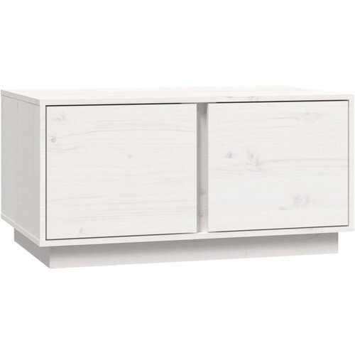 Maison Chic Klubska mizica - kavna mizica - Nizka mizica bela 80×50×40 cm trdna borovina, (21754652) Cene