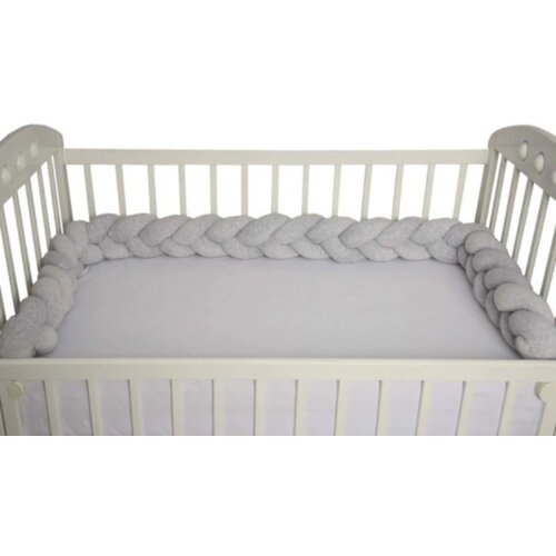 Baby Textil pletenica od pliša za krevetac Siva, 240cm Slike