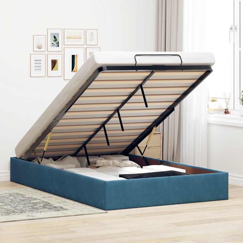 VidaXL Okvir za krevet bez madraca tamnoplavi 120x190 cm bar&amp;scaron;unasti Slike