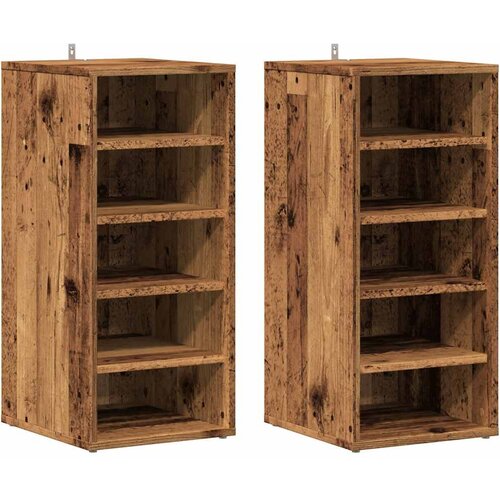 Maison Chic Omarica za obutev - Kopa za čevlje 2 kosa starinski les 32x35x70 cm inž. les, (21776156) Slike