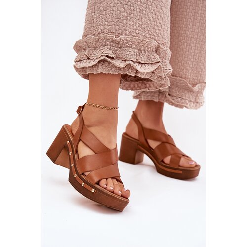 Zazoo Leather Heeled Sandals Slike