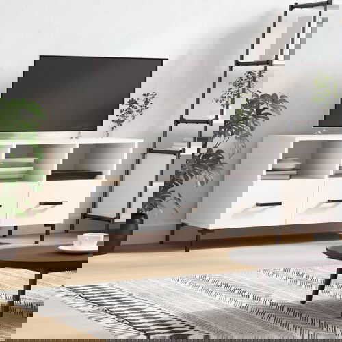 The Living Store TV omarica bela 102x36x50 cm konstruiran les - TV Omarica, (21434422) Cene