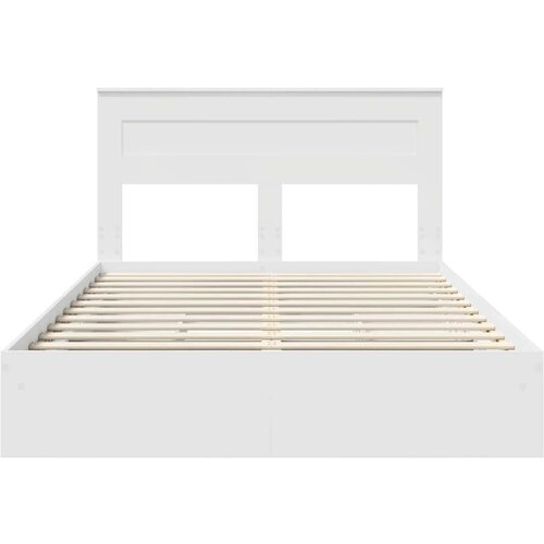  Krevet s od storage Bijelo 140 x 190 cm Konstruirano drvo Slike