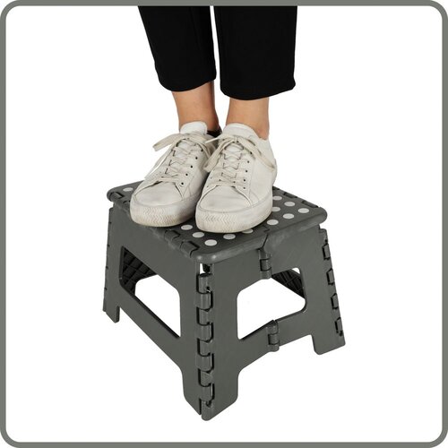  Protuklizni sklopivi tabure 22cm tamno sivi Slike