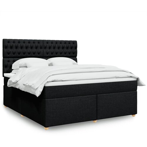 vidaXL Box spring postelja z vzmetnico črna 180x200 cm blago Cene