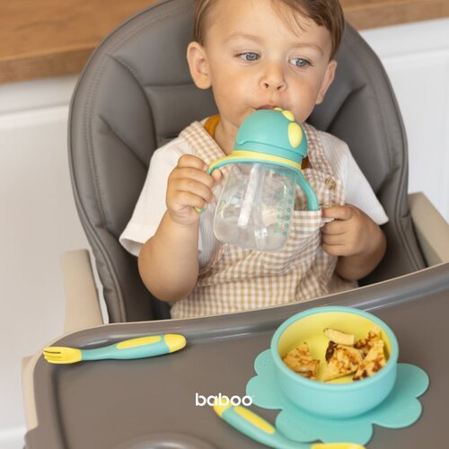 Baboo Cup with Silicone Straw skodelica s slamico Lagoon Fiesta 9m+ 260 ml Slike