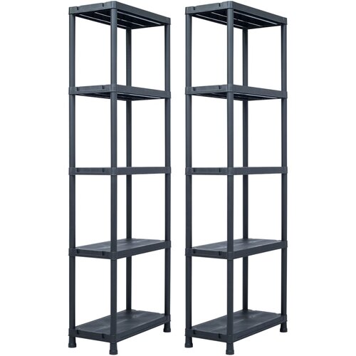vidaXL Stalci za pohranu 2 kom crni 125 kg 60 x 30 x 180 cm plastični Cijene