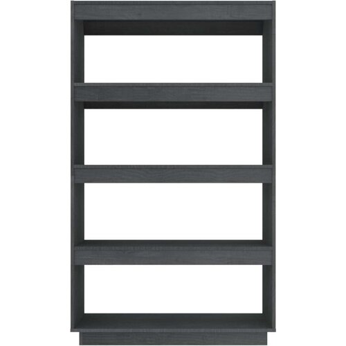 VidaXL knjižna omara za razdelitev prostora siva 80x35x135 cm borovina Slike