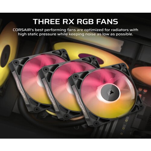 Corsair Kuler sa vodenim hlađenjem za CPU iCUE LINK TITAN 360 RX RGB/AIO 360mm triple fan/ crna Cene