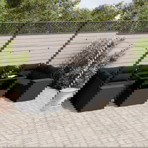 vidaXL 8-dijelni set vrtnih sofa od poliratana s jastucima crni Cijene