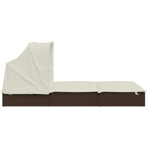 LEŽAJ za sunčanje za 2 osobe 213 x 118 x 97 cm poliratan Slike
