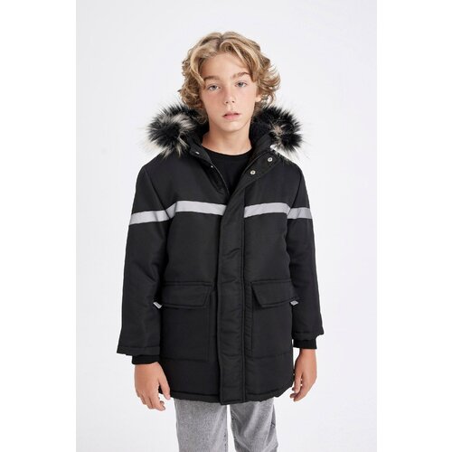 Defacto Boys Detachable Faux Für Collar Hooded Plush Lined Parka Cene