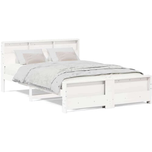VidaXL krevetna konstrukcija bijelo 150 x 200 cm masivna borovina Slike
