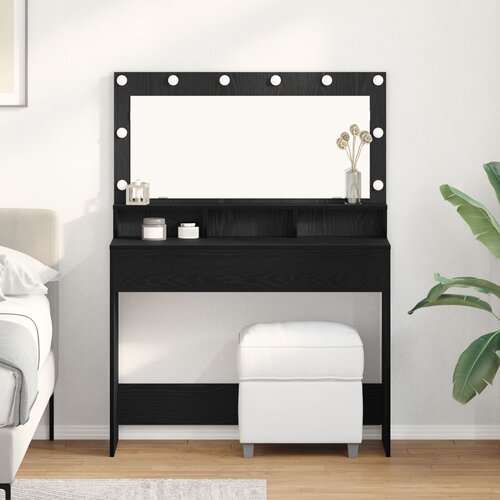 vidaXL toaletna miza Črni hrast MDF 100 x 41 x 135 cm Ogledalo Cene