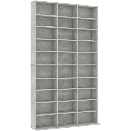 Maison Chic Omarca za CD - CD stojalo - CD regal plošče betonsko siva 102x16x177,5 cm konstr. les, (21673968) Cene