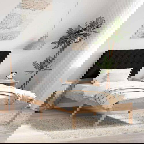 vidaXL Krevetni okvir s tapiciranim uzglavljem Smeđa 90 x 200 cm Cene