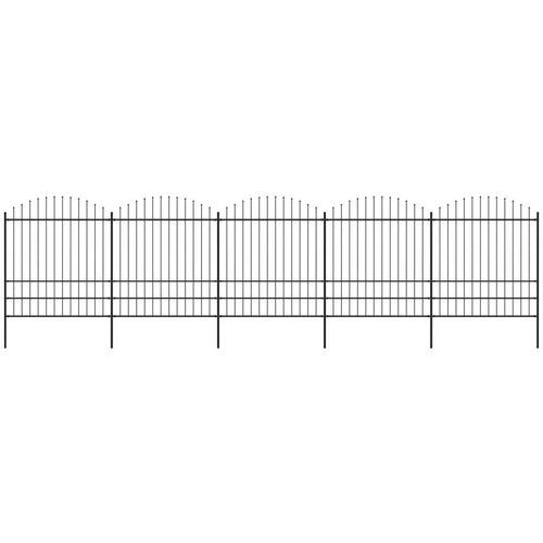  Ograja s koničastimi vrhovi jeklo (1,75-2)x8,5 m črna Cene
