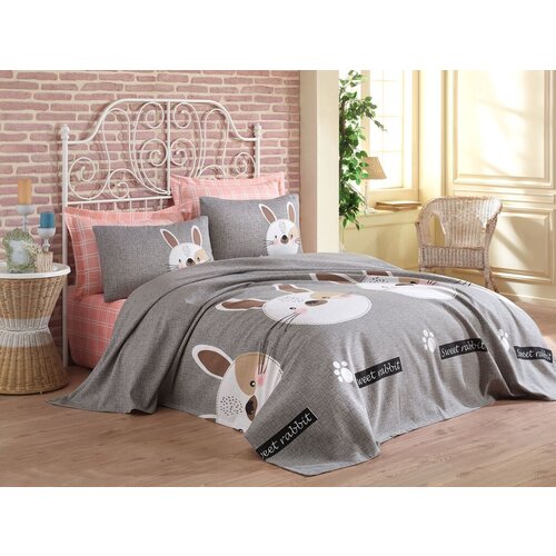 Aberto Design set Double prekrivač Tavşancık, 200x235cm, Siva Slike