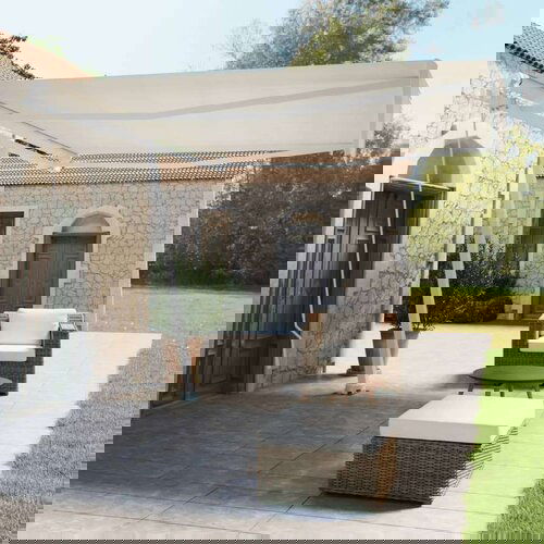  Prostostoječa ročno zložljiva tenda 400x350 cm krem, (20728748) Slike