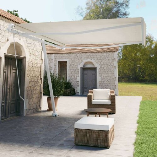  Samostojeća tenda na ručno uvlačenje 400 x 350 cm krem Slike