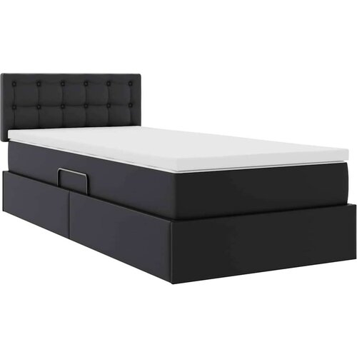 Krevet s prostorom za pohranu s LED-om Crna 90 x 190 cm - Crna 90 x 190 cm Slike