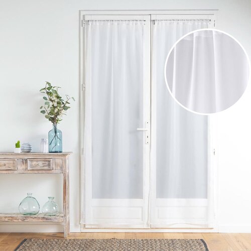 Douceur d int&amp;eacute;rieur Bele prosojne zavese v kompletu 2 ks iz mikrosatena 70x200 cm Voiline &amp;ndash; Slike