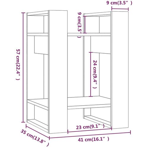  Knjižna omara/pregrada bela 41x35x57 cm trdna borovina, (20705898) Slike