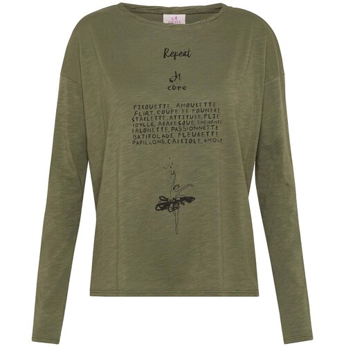 Deha Polo majice dolgi rokavi Graphic Comfy Flamme&amp;#039; T-Shirt Zelena Slike