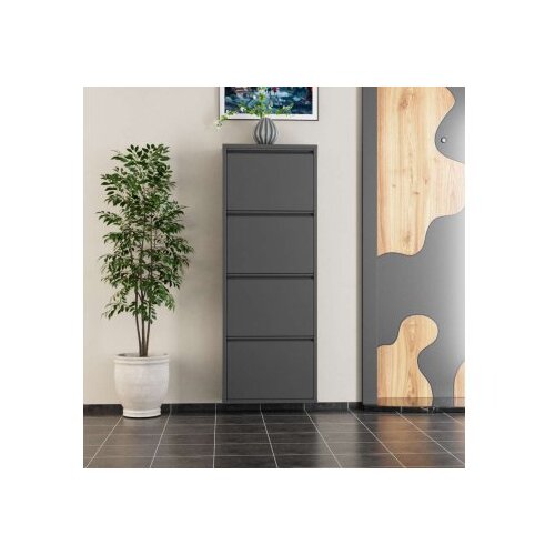 Hanah home Ormar za cipele 4 Piece Metal Anthracite Cene