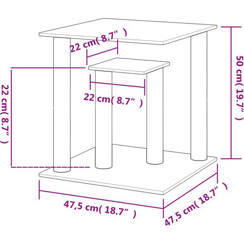  Grebalica za mačke s platformama tamnosiva 50 cm Slike