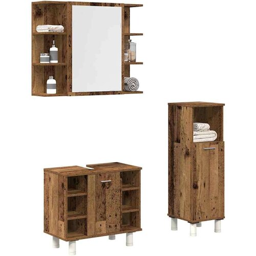  3-dijelni set kupaonskog namještaja od starog drveta Cijene