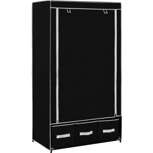 VidaXL Garderobna omara črna 87x49x159 cm iz blaga Slike