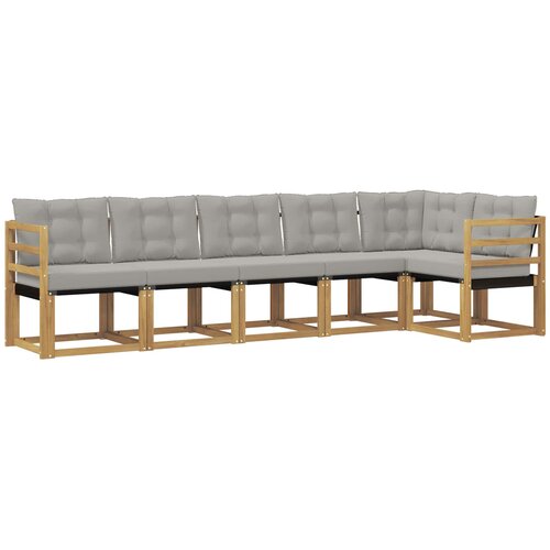 vidaXL Zunanja garnitura za sedenje 6 pcs Bela in svetlo siva, (5000281560) Cene