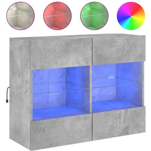 Maison Chic Stenska TV omarica - TV stojalo - Televizijska omarica z LED lučkami betonsko siva 78,5x30x60,5 cm, (21701218) Cene