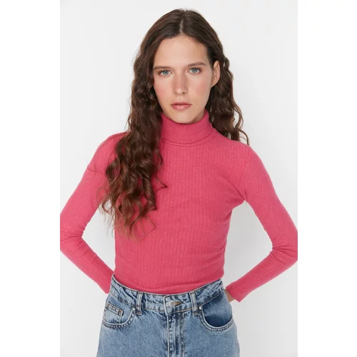 Trendyol Fuchsia Turtleneck Fitted Camisole Blouse